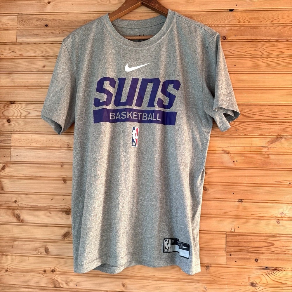 Nike Phoenix Suns Training T-Shirt Medium NBA Authentics Grey Purple Dri-Fit